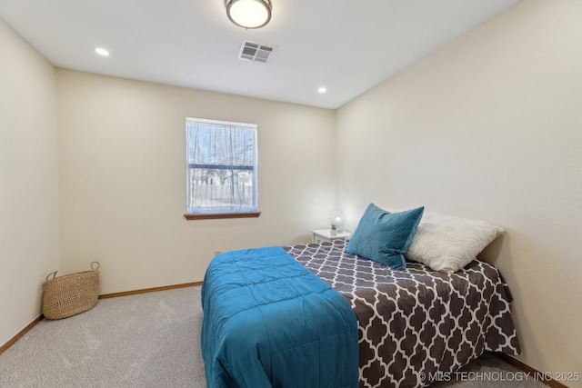 bedroom with carpet floors