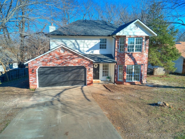 view of property featuring a garage