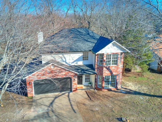 view of property with a garage