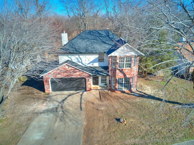 front of property featuring a garage