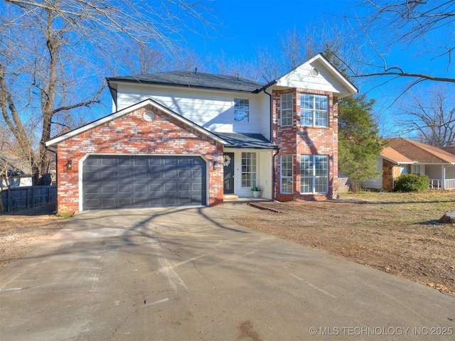 view of property with a garage