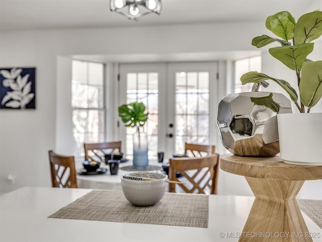 dining room with french doors