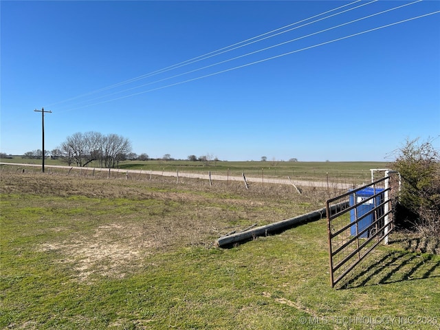 view of yard with a rural view