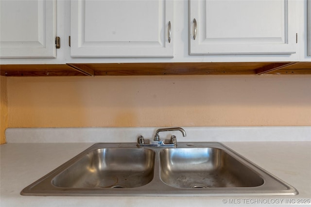 interior details with sink and white cabinets