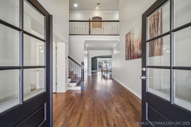 entryway featuring dark hardwood / wood-style flooring