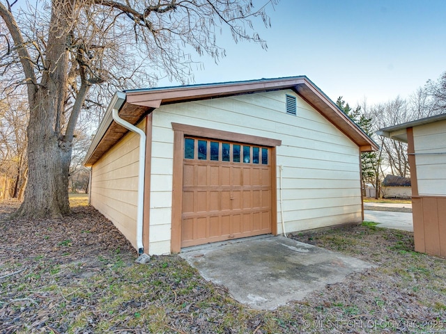 view of garage