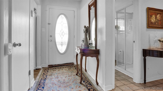 view of tiled entrance foyer