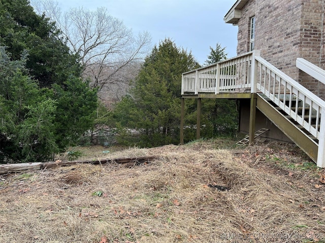 view of yard featuring a deck