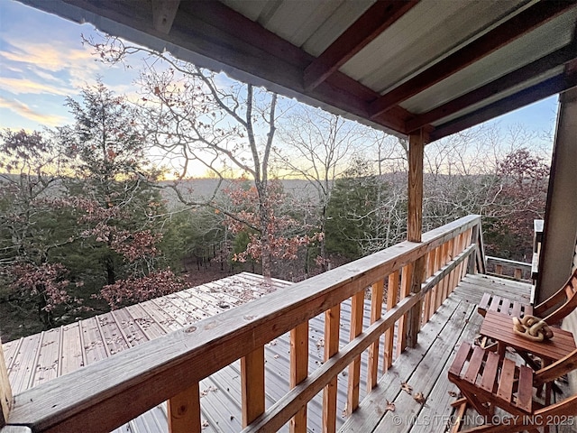 view of deck at dusk