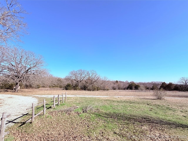 view of yard with a rural view