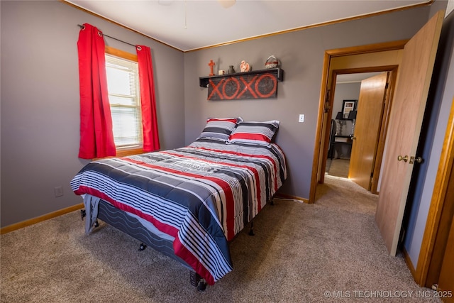 bedroom with carpet flooring