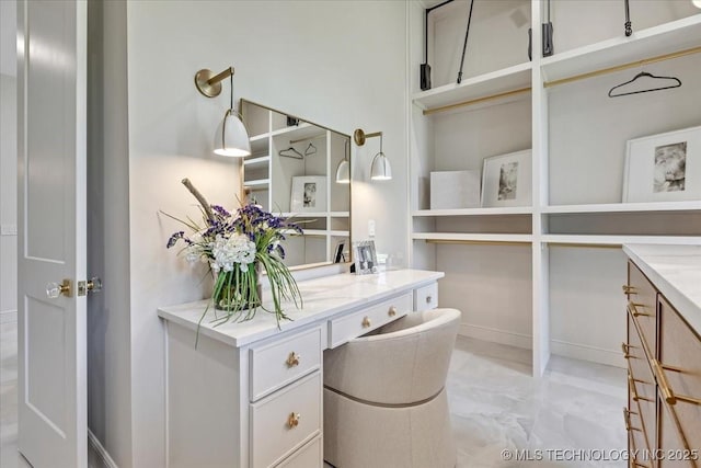 5835 E 139th St S, Bixby, OK 74008 - office area featuring built in study area and light marble finish flooring
