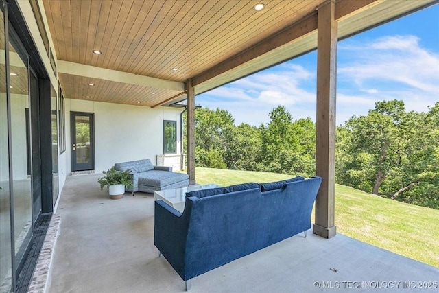 5835 E 139th St S, Bixby, OK 74008 - view of patio / terrace with an outdoor living space