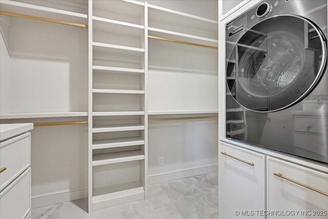 5835 E 139th St S, Bixby, OK 74008 - laundry area featuring light marble finish floors