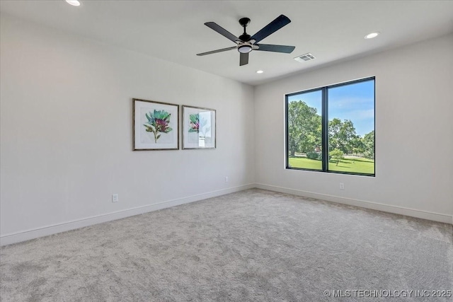 5835 E 139th St S, Bixby, OK 74008 - carpeted empty room with recessed lighting and ceiling fan