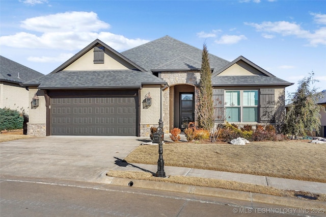 ranch-style home featuring a garage