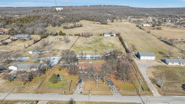 bird's eye view with a rural view