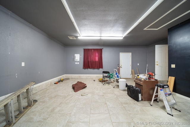 interior space featuring light tile patterned floors