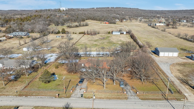 bird's eye view featuring a rural view