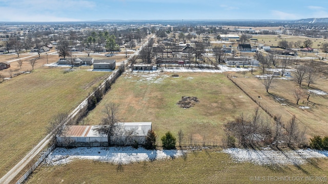 drone / aerial view with a rural view