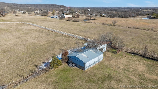 bird's eye view with a rural view