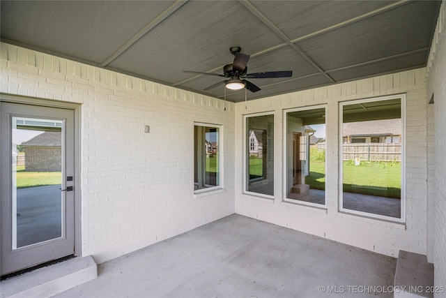 view of patio / terrace with ceiling fan