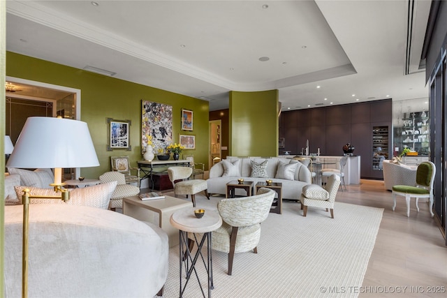 405 N Main St Unit 4A, Tulsa, OK 74103 - living room with a raised ceiling