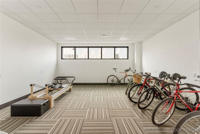 405 N Main St Unit 4A, Tulsa, OK 74103 - miscellaneous room featuring light carpet and a paneled ceiling