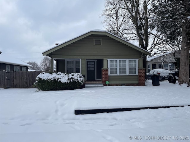 view of bungalow-style home