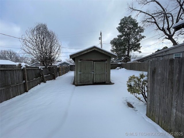 view of snow covered structure