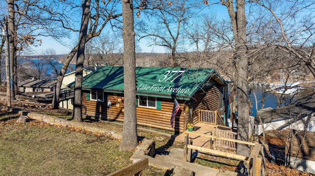 view of log-style house