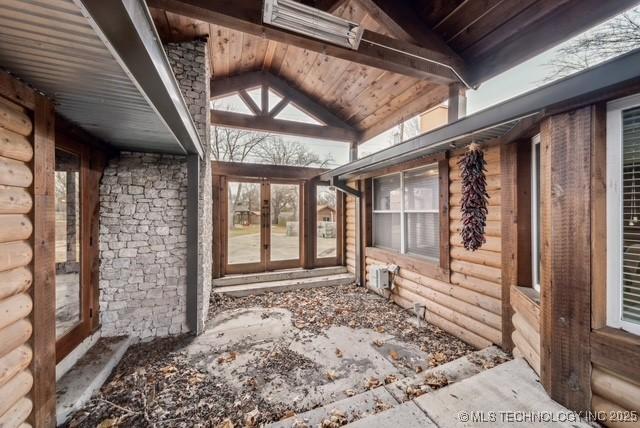 property entrance with french doors