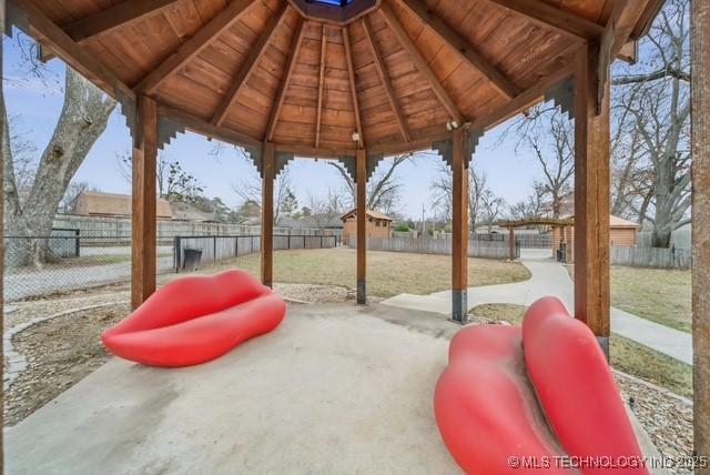 view of patio with a gazebo