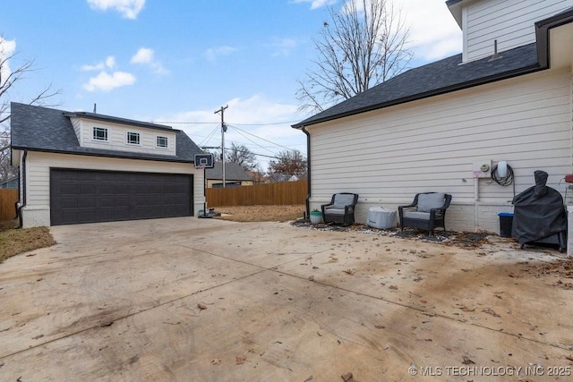 view of home's exterior with a garage