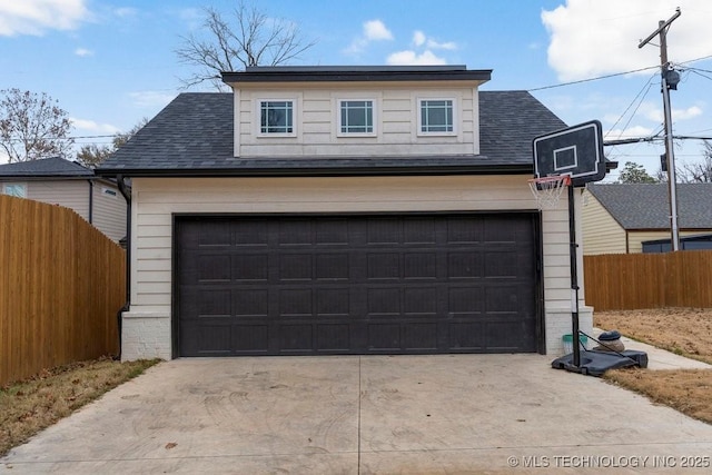 view of garage