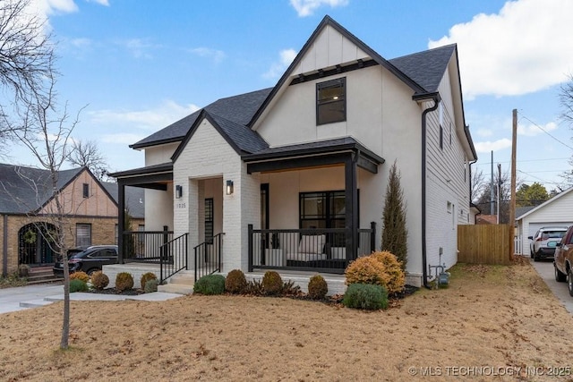 view of front of home with covered porch