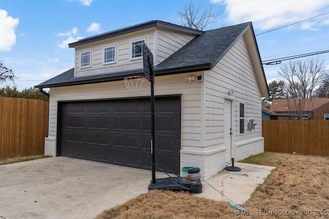 view of garage