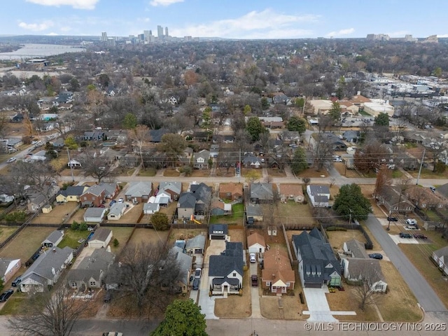 bird's eye view featuring a residential view