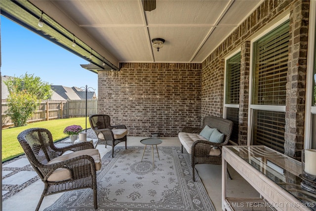 view of patio with outdoor lounge area