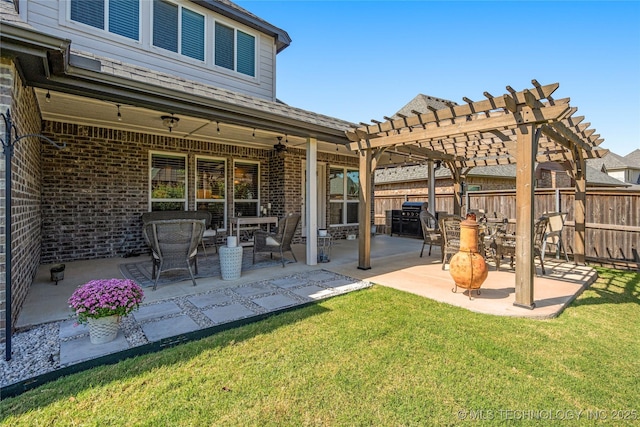 view of patio / terrace with a pergola