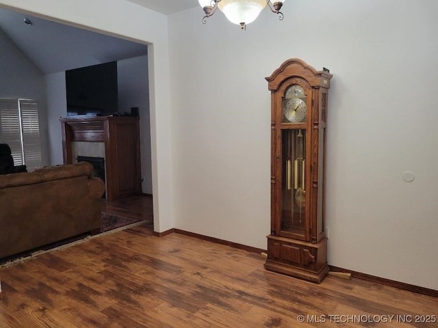 living room with hardwood / wood-style flooring