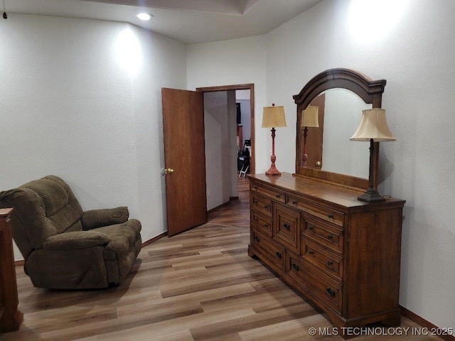 sitting room featuring light hardwood / wood-style floors