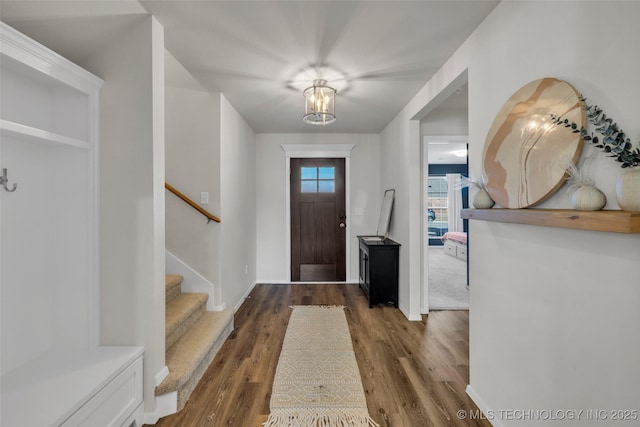 entryway featuring dark hardwood / wood-style flooring