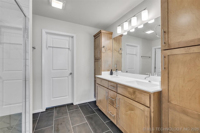 bathroom featuring tile patterned floors and vanity