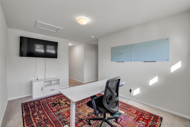 office space featuring carpet flooring