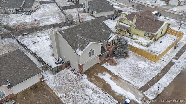 1504 N 26th St, Broken Arrow, OK 74014 - snowy aerial view with a residential view