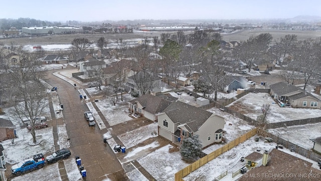 1504 N 26th St, Broken Arrow, OK 74014 - snowy aerial view featuring a residential view