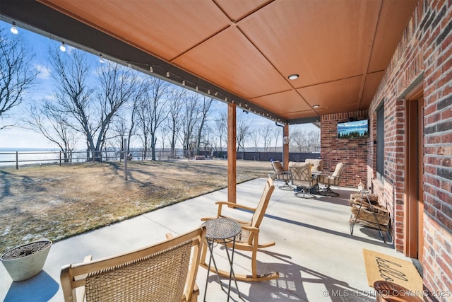 view of patio / terrace featuring fence private yard