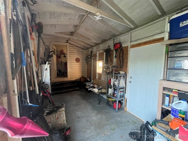 storage room with water heater