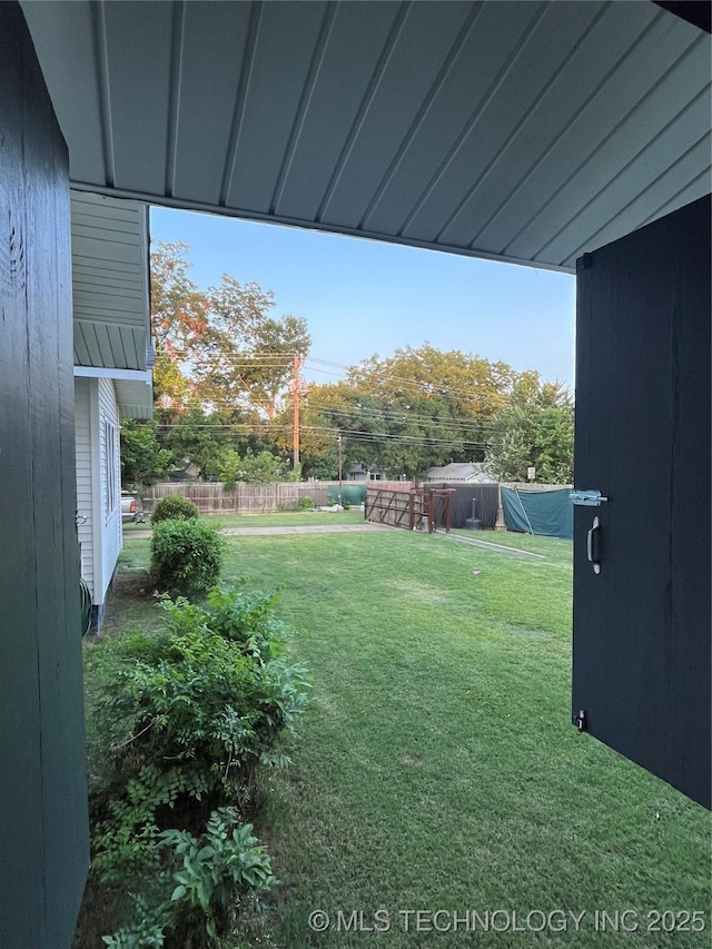 view of yard with fence